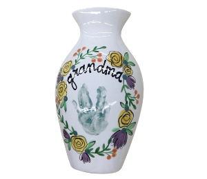 Covina Floral Handprint Vase