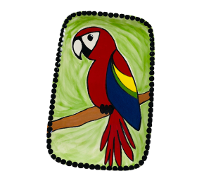 Covina Scarlet Macaw Plate