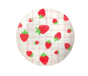 Covina Strawberry Plaid Plate