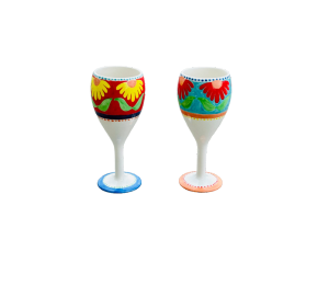 Covina Floral Wine Glass Set